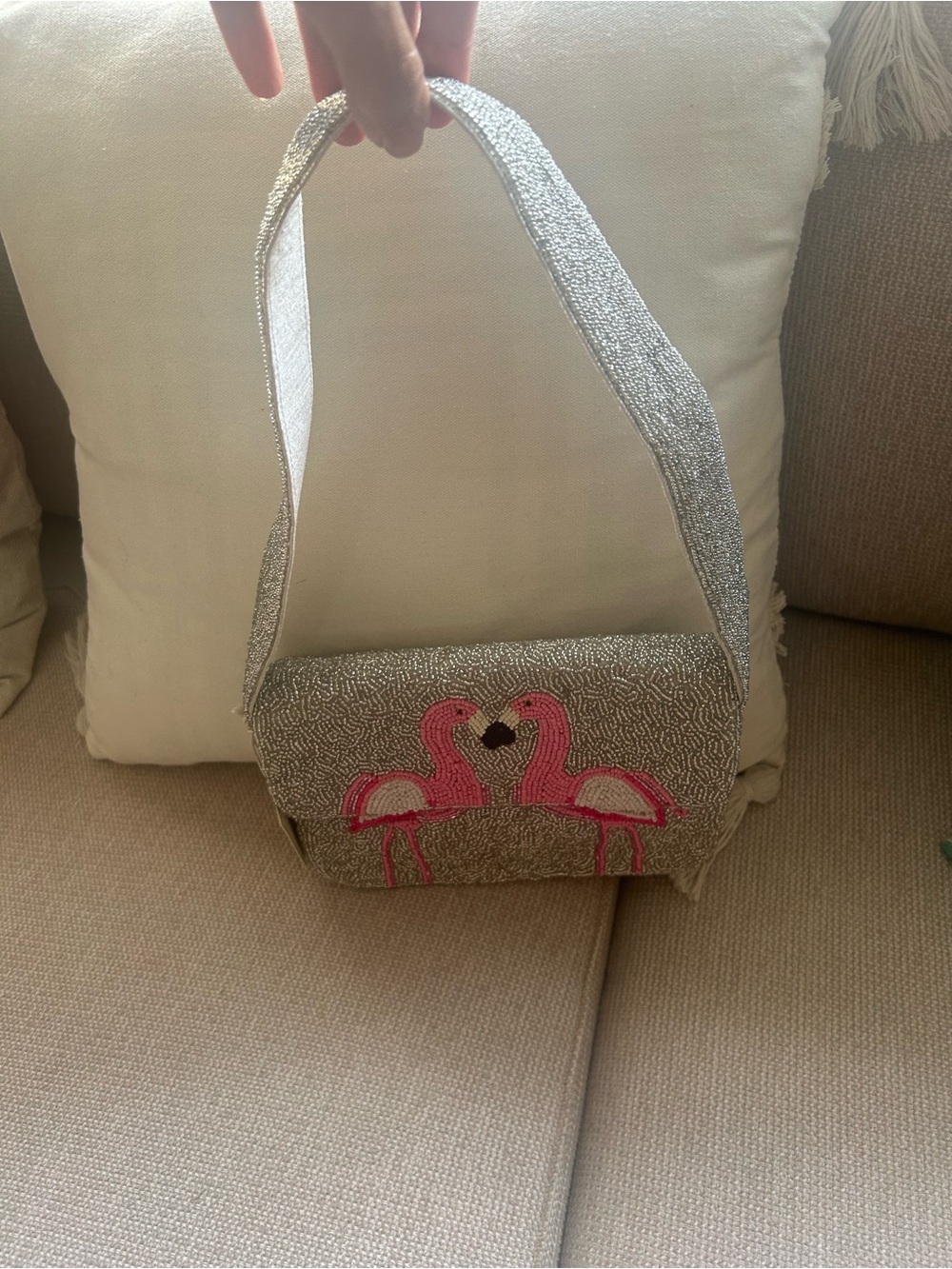 NWT SOL and MER beaded flamingo 🦩 handbag.